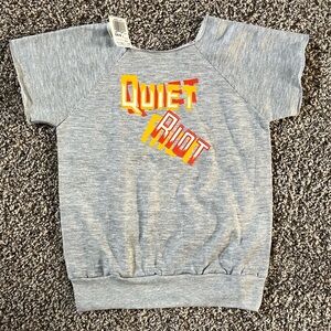 Vintage Tropix Quiet Riot Graphic Short-Sleeve Top - Heather Gray youth L